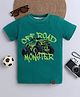 tiny toonzzz Cotton Knit Half Sleeves Monster Truck Printed Tee - Green