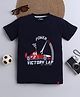 tiny toonzzz Cotton Knit Half Sleeves Car Printed Tee - Navy Blue