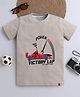 tiny toonzzz Cotton Knit Half Sleeves Car Printed Tee - Beige