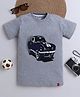 tiny toonzzz Cotton Knit Half Sleeves Car Printed Tee - Grey