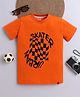 tiny toonzzz Cotton Knit Half Sleeves Skater Urban Text Printed Tee - Orange
