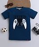tiny toonzzz Cotton Knit Half Sleeves Gamer Mode Text Printed Tee - Blue