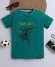 tiny toonzzz Cotton Knit Half Sleeves Gamer Over Text Printed Tee - Green