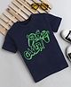 tiny toonzzz Cotton Knit Half Sleeves Gamer Text Printed Tee - Navy Blue