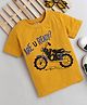 tiny toonzzz Cotton Knit Half Sleeves Bike Printed Tee - Yellow