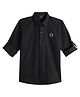 Charchit Cotton Woven Full Sleeves Abstract Patch Shirt - Black