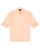 Charchit Linen Woven Full Sleeves Solid Shirt - Peach