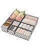 FunBlast Adjustable Drawer Organizer Set of 8 Foldable Drawer Dividers  Grey White