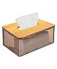 FunBlast Transparent Tissue Holder Dispenser with Bamboo Cover  Pack of 1  Napkin Holder