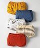 OHMS Single Jersey Knit Bloomers with Stripes & Animal Print Pack of 5 - Navy Blue Red & Cream