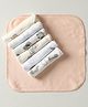 OHMS Interlock Knit Wash Cloths Solid & Daisy Duck Print Pack of 7 L 22 x B 21.5 cm - Offwhite & Peach