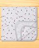 OHMS Interlock Knit Towel with Floral Print L 78 X B 69 cm - White