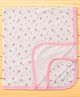 OHMS Interlock Knit Towel with Floral Print L 78 X B 69 cm - Pink