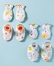 OHMS Interlock Knit Mittens & Booties Set with Geometric & Animal Print Pack Of 2- White &  Orange