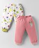 OHMS Single Jersey Knit Full Length Lounge Pant With Floral Print Pack Of 2 - Pink & White