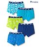 Honeyhap  Premium Knit Trunks With Animal Print & Eco Jiva Finish Pack Of 5 - Scuba Blue Indigo Bunting  Acid Lime & Limoges