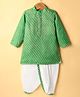 Exclusive from Jaipur Cotton Woven Full Sleeves Striped Kurta Dhoti Set - Green & White