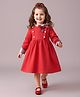 Mark & Mia Full Sleeves Winter Frock With Bow Applique - Red