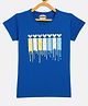 Fort Divine Cotton Lycra Knit Half Sleeves Hearts Printed Tee - Royal Blue