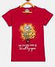 Fort Divine Cotton Lycra Knit Half Sleeves The Sun Will Rise Text Printed Tee - Red