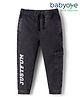 Babyoye Denim Full Length Jeans With Text Print - Black