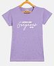 Fort Divine Cotton Lycra Knit Half Sleeves Gorgeous Text Printed Tee - Mauve