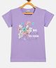 Fort Divine Cotton Lycra Knit Half Sleeves Floral & Typography Printed Tee - Mauve