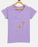 Fort Divine Cotton Lycra Knit Half Sleeves Its Time To Glitter Text Printed Tee - Mauve