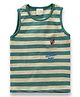 JusCubs Cotton Jersey Knit Sleeveless Striped & Bug Embroidered Tee - Green