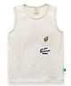 JusCubs Cotton Jersey Knit Sleeveless Striped & Ladybug Embroidered Tee - Off White