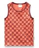 JusCubs Cotton Jersey Knit Sleeveless Checked & Sea Life Printed Tee - Orange