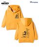 HoneyHap Disney Terry Knit Full Sleeves Hooded Sweatshirt With Front & Back Mickey Mouse & Friends Graphics & Kangaroo Pockets - Yellow