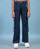 CRIMSOUNE CLUB Cotton Woven Solid Cargo Jeans - Blue