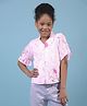 CRIMSOUNE CLUB Woven Half Bell Sleeves Floral Printed Shirt Style Top - Purple