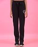 CRIMSOUNE CLUB Cotton Woven Let The Good Times Roll Text Printed Track Pants - Black