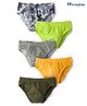 Honeyhap Premium Knit Briefs With Bio Finish & Stripes Pack Of 5 - Banana Bright White Acid Lime & Cypress