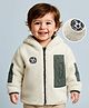 Babyoye 100% Woven Full Sleeves Hooded Winter Jacket With Cut & Sew Design - Cream