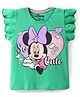 Kookie Kids Disney Single Jersey Knit Frill Sleeves T-Shirt With Minnie Mouse Print - Green