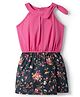 CrayonFlakes Knit Sleeveless Floral Printed Jumpsuit - Pink