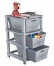 JD Fresh 3-Tier Modular Plastic Storage Cabinet Organize for Toy Organizer - GREY