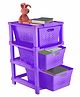 JD Fresh 3-Tier Modular Plastic Storage Cabinet Organize for Toy Organizer - PURPLE