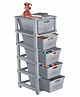 JD Fresh 5-Tier Modular Plastic Storage Cabinet Organize for Toy Organizer - GREY