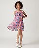 One Friday Woven Sleeveless Floral Printed & Sequins Embellished Dress - Multi Colour