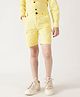 One Friday Cotton Woven Solid Shorts - Yellow