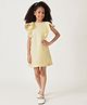 One Friday Woven Sleeveless Textured & Frill Detailed Dress - Yellow