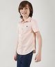 One Friday Cotton Woven Half Sleeves Solid Shirts - Peach