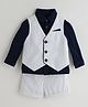 One Friday Cotton Knit Full Sleeves Striped 3 Piece Party Suit Set - Multi Colour