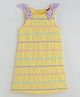 One Friday Cotton Woven Sleeveless Waves Embroidered Bow Applique Detailed Dress - Yellow