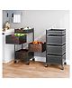 JD FRESH 4-Tier Metal Rotating Kitchen Trolley for Spice Rack and Vegetable & Fruit Storage for Home - Black