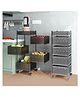 JD FRESH 5-Tier Metal Rotating Kitchen Trolley for Spice Rack and Vegetable & Fruit Storage for Home - Black